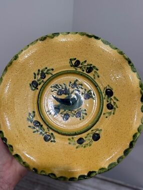 French Pottery dish - Souleo Terre È Provence Round Fancy Ruffled Edge